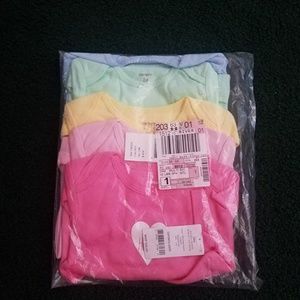 Girls NWT short sleeve Carters onesies 5 pack